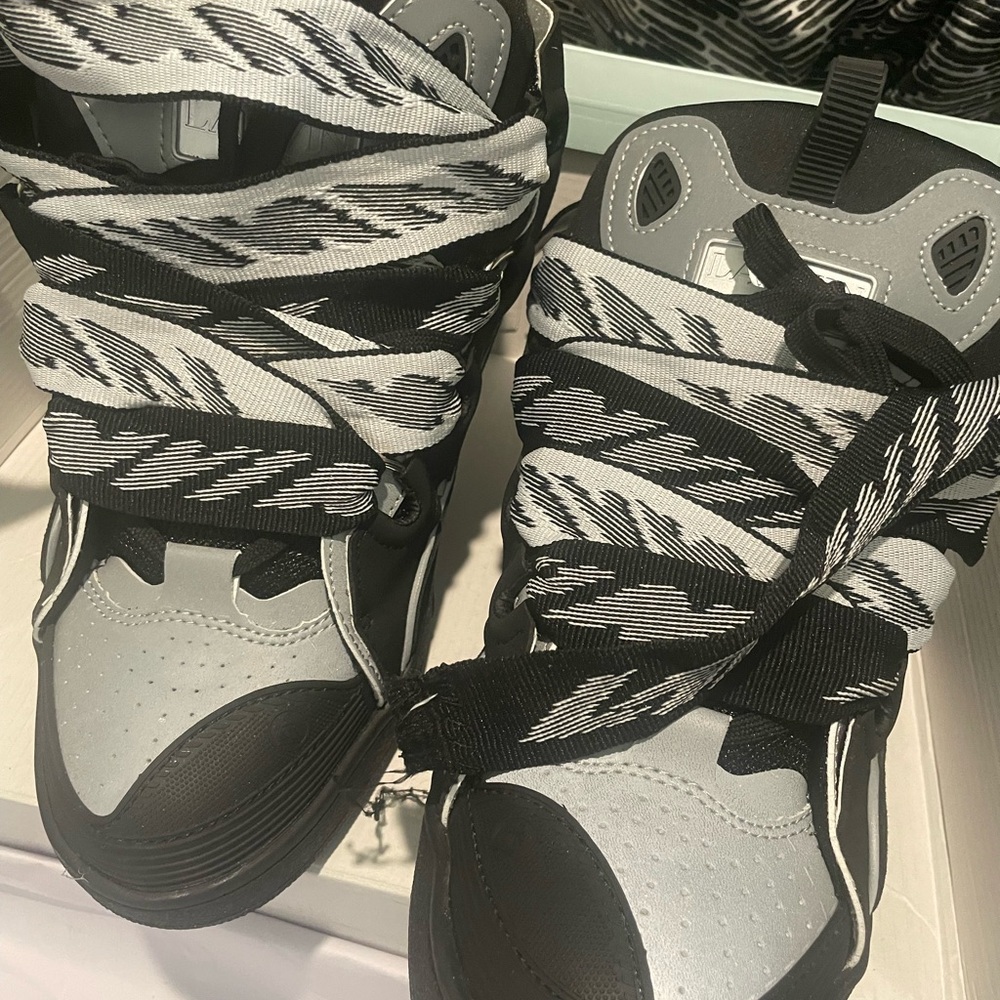 Black and Gray High-Top Sneakers